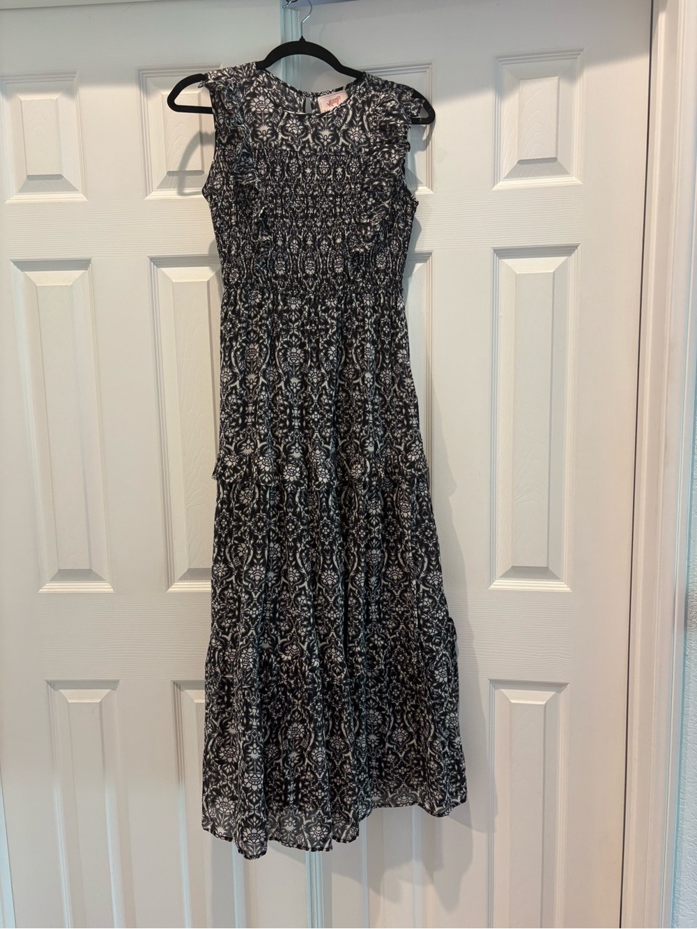 Banjanan Black & White Smocked Maxi Dress